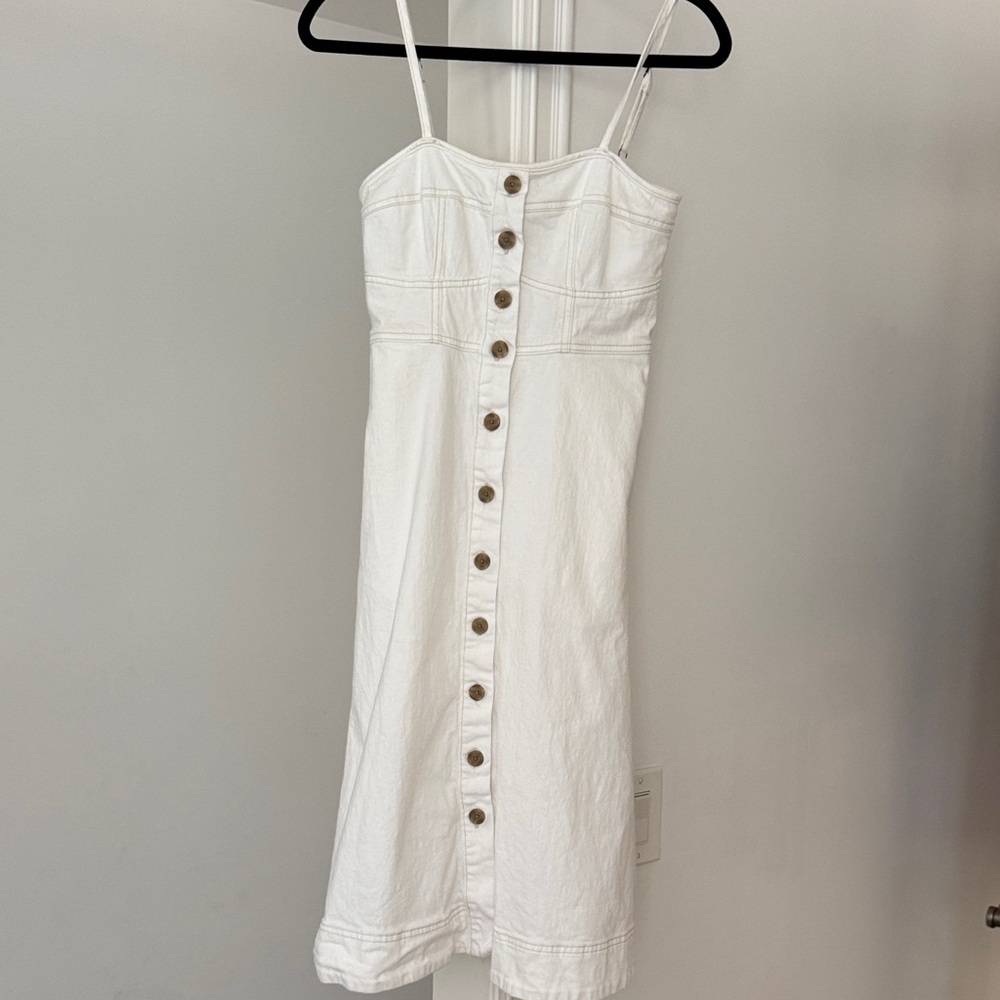 Universal Thread Off-White Denim Button-Front Mid… - image 1